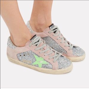 Golden goose superstar neon star low top sneakers
